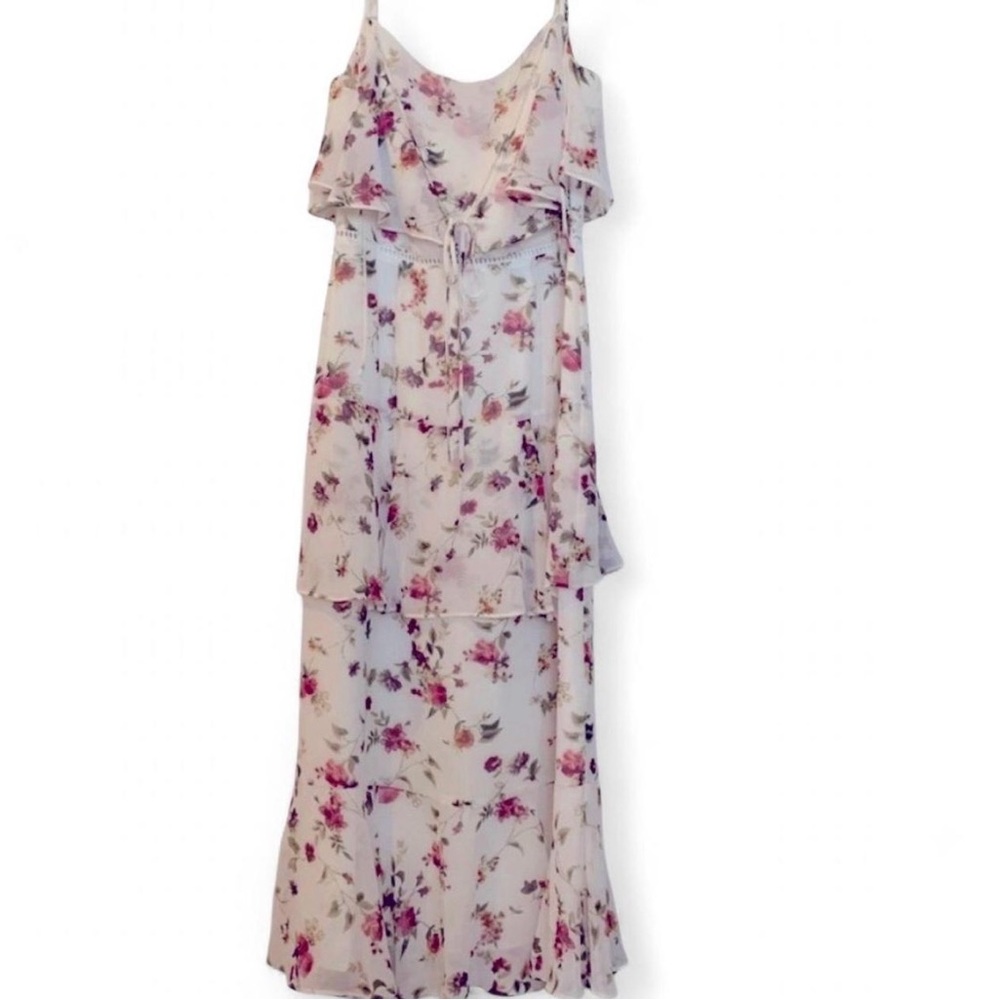 Wayf Floral Pink and Purple Maxi Dress